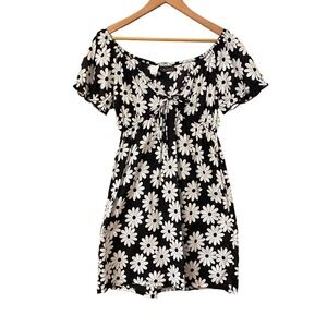 La Blanca Cotton Daisy Floral Ditsy Swim Cover Up Short Dress Women's M Boho